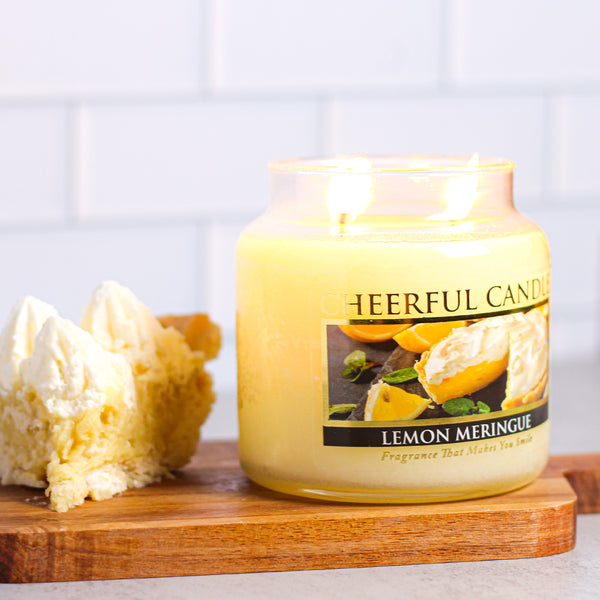 A Cheerful Giver Lemon Meringue Scented Candle -16 Oz Double Wick Cheerful Candle