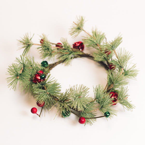 a cheerful giver Pine Berry & Jingle Bells - Candle Ring