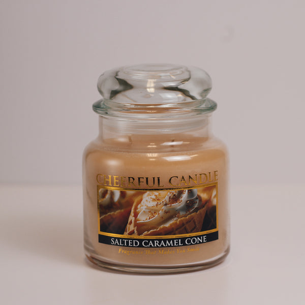 a cheerful giver Salted Caramel Cone Scented Candle -16 oz Double Wick Cheerful Candle