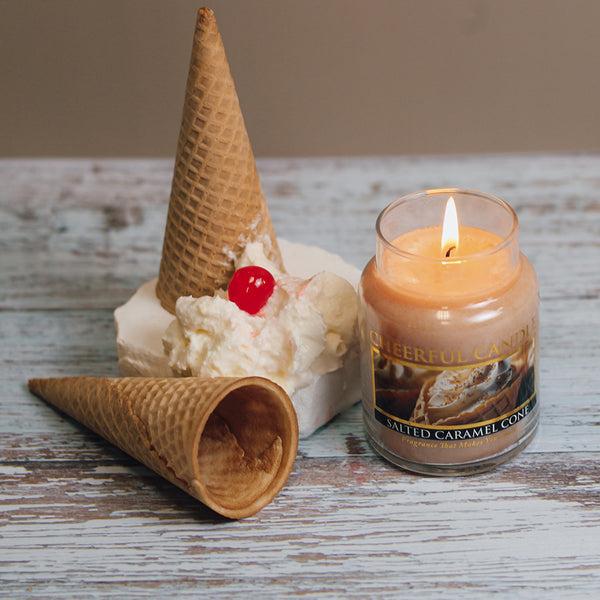 A Cheerful Giver Salted Caramel Cone Scented Candle - 6 Oz Single Wick Cheerful Candle