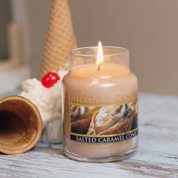 A Cheerful Giver Salted Caramel Cone Scented Candle - 6 Oz Single Wick Cheerful Candle