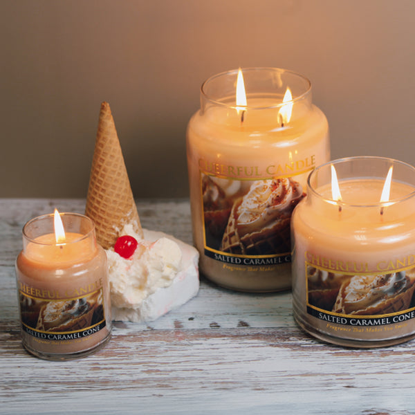A Cheerful Giver Salted Caramel Cone Scented Candle - 6 Oz Single Wick Cheerful Candle