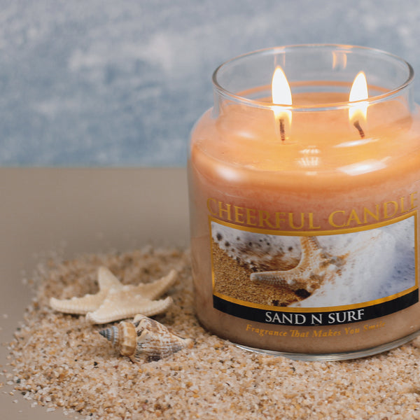 A Cheerful Giver Sand N Surf Scented Candle -16 Oz Double Wick Cheerful Candle