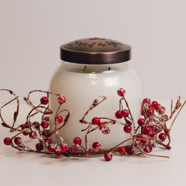 A Cheerful Giver Snowy Cranberry Branch - Candle Ring