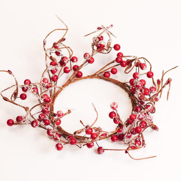 a cheerful giver Snowy Cranberry Branch - Candle Ring