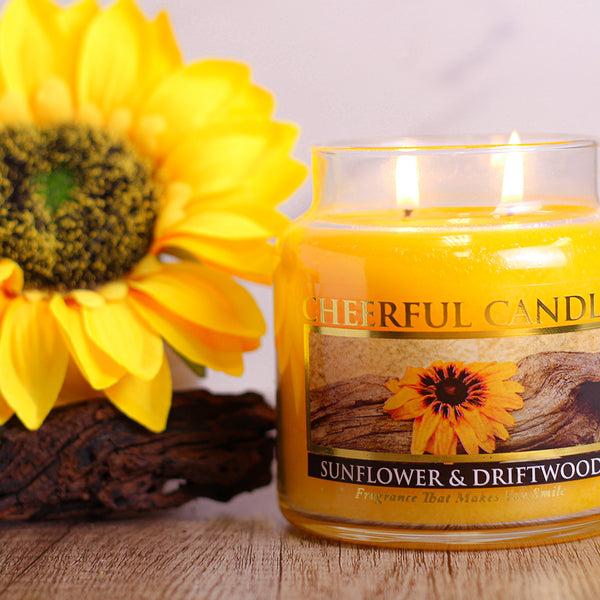A Cheerful Giver Sunflower & Driftwood - 16 Oz Cheerful Candle