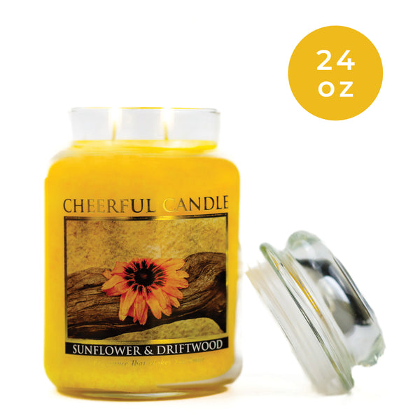 A Cheerful Giver Sunflower & Driftwood - 24 Oz Cheerful Candle