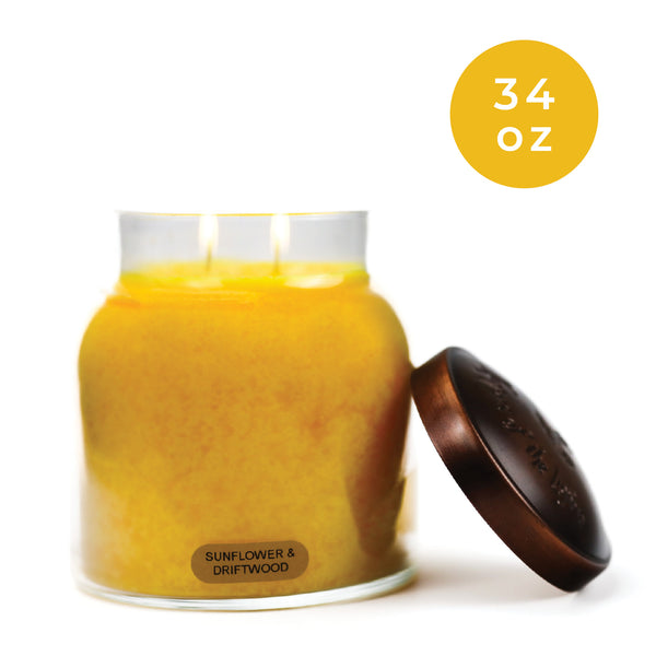 A Cheerful Giver Sunflower & Driftwood - 34 Oz Papa Candle