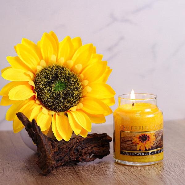A Cheerful Giver Sunflower & Driftwood - 6 Oz Cheerful Candle