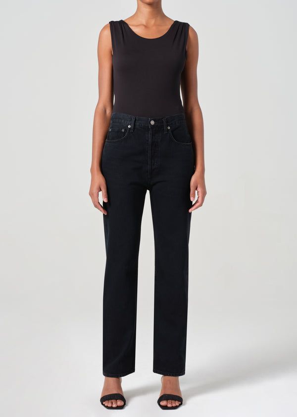 a gold e 90's Pinch Waist High Rise Straight Crushed