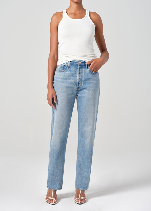 a gold e 90's Pinch Waist High Rise Straight Infinite