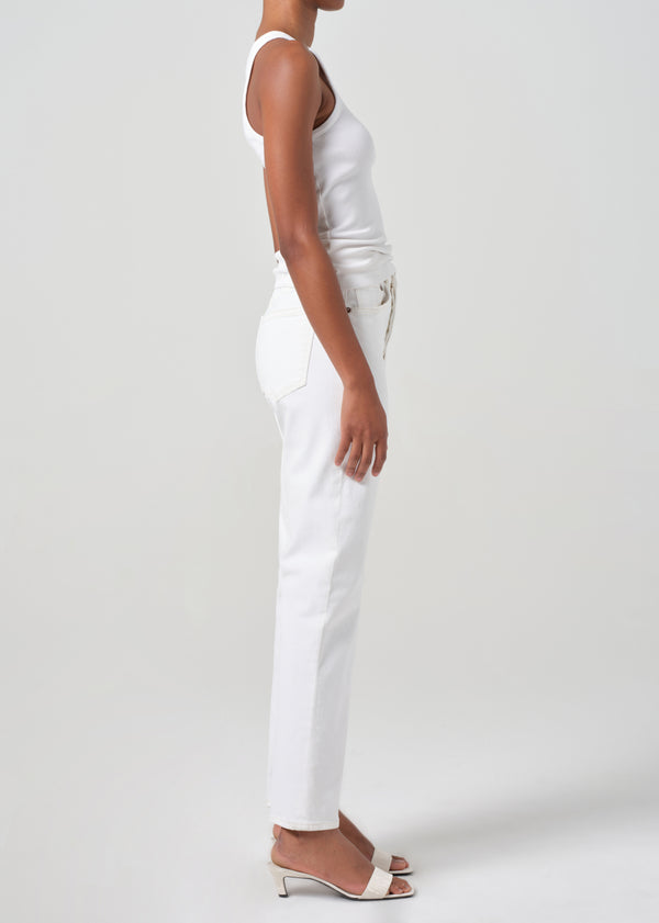 A Gold E 90's Pinch Waist High Rise Straight Marshmellow