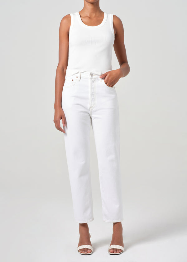 a gold e 90's Pinch Waist Crop Marshmallow