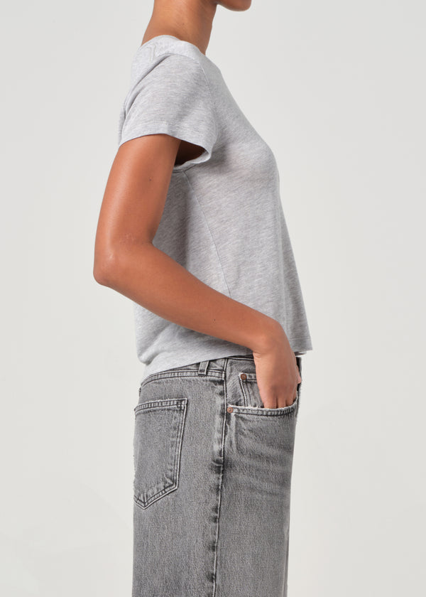 A Gold E Adine Shrunken Tee Grey Heather