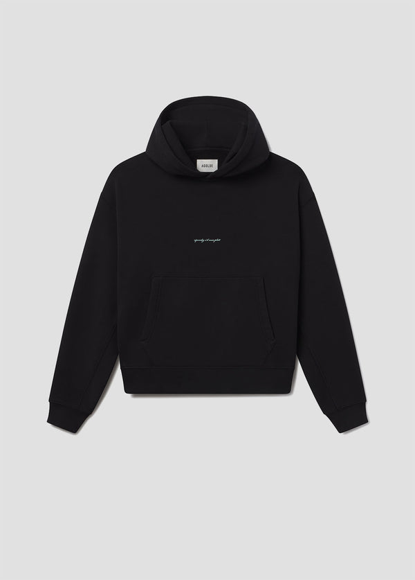 a gold e AGOLDE / RSVP Script Hoodie Black / Mint