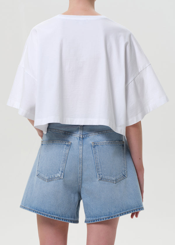 A Gold E Arli Oversized Cropped Tee White