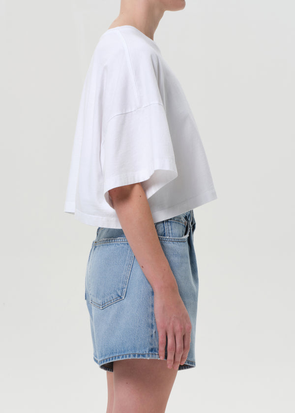 A Gold E Arli Oversized Cropped Tee White