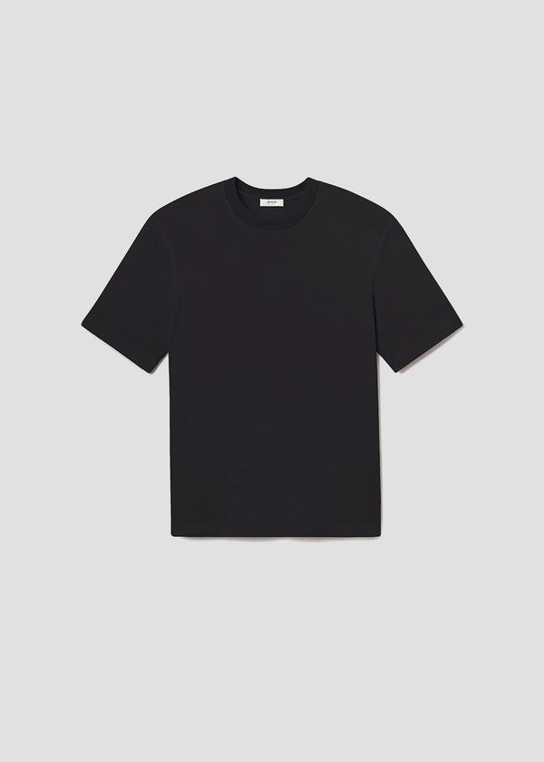 a gold e Asha Mock Neck Tee Black
