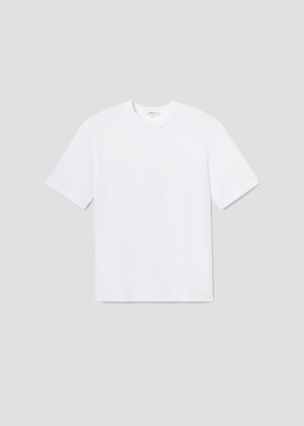 a gold e Asha Mock Neck Tee White