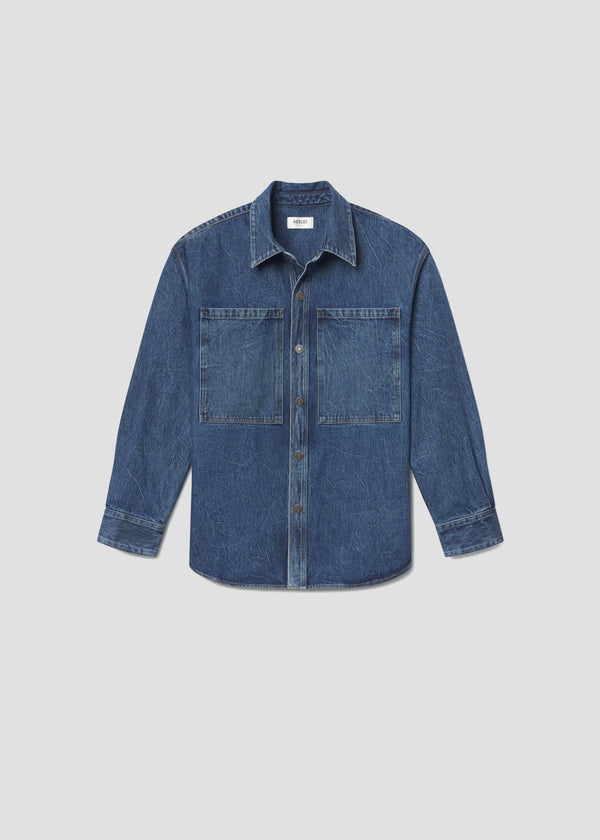 A Gold E Atticus Shirt Creased Indigo