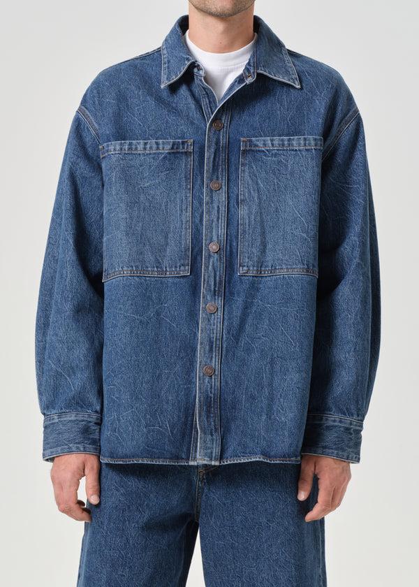 A Gold E Atticus Shirt Creased Indigo