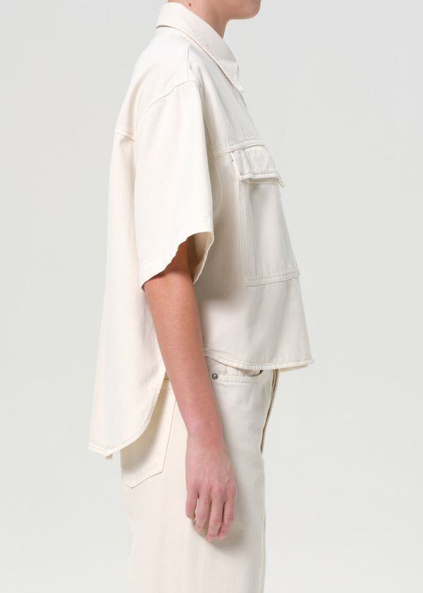 A Gold E Enora High Low Shirt Brown Rice