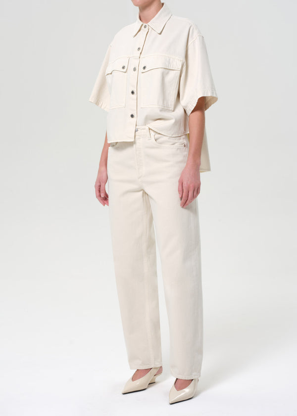 A Gold E Enora High Low Shirt Brown Rice