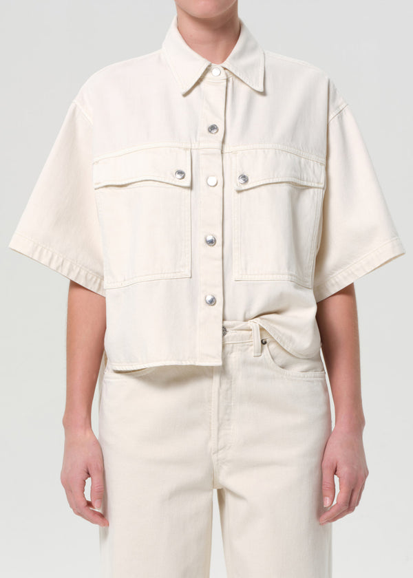 a gold e Enora High Low Shirt Brown Rice