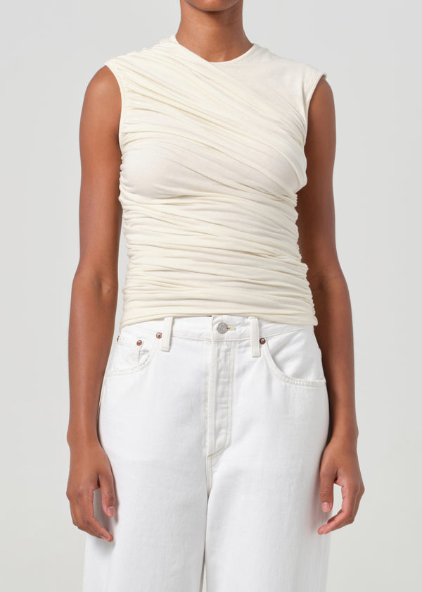 a gold e Ester Tank Oat Milk