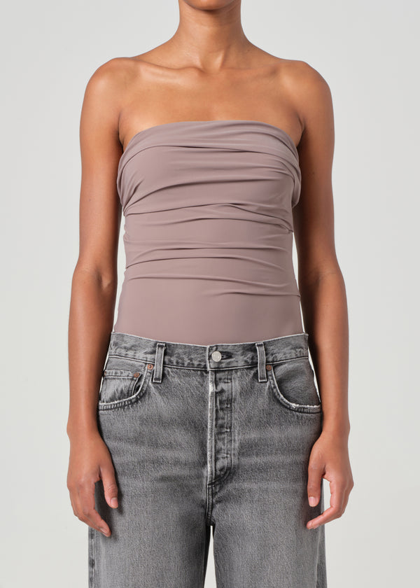 a gold e Gwyneth Bodysuit Taupe