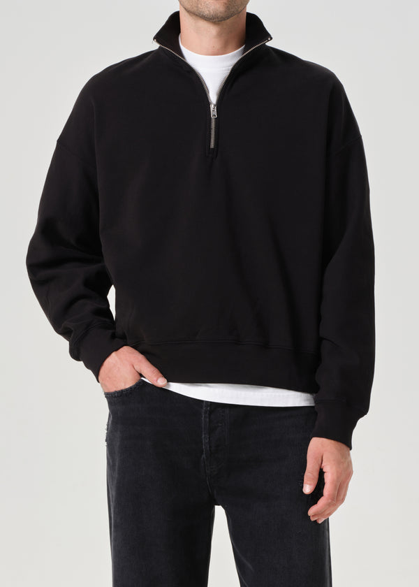 A Gold E Idris Quarter Zip Black