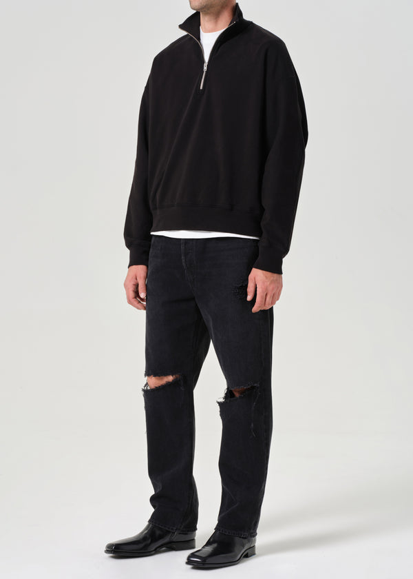 A Gold E Idris Quarter Zip Black