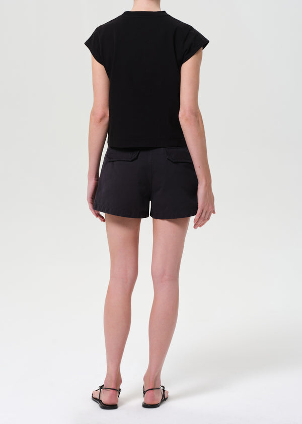 A Gold E Kiva Mid Rise Cargo Short Washed Black