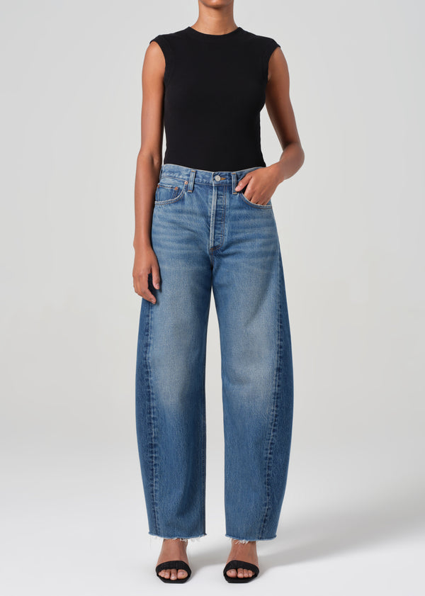 a gold e Luna High Rise Pieced Taper Split