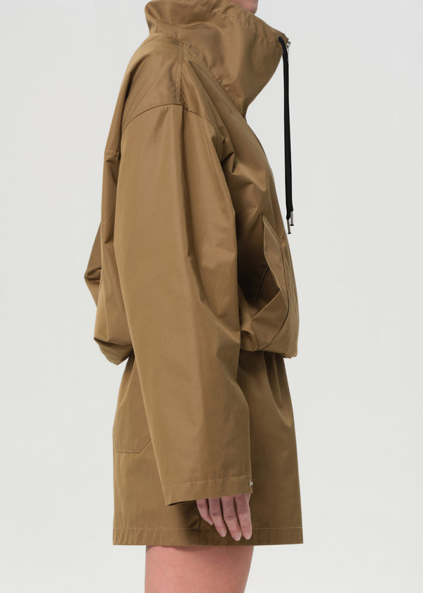 A Gold E Lydia Nylon Popover Anorak Khaki
