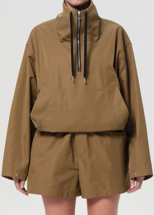 a gold e Lydia Nylon Popover Anorak Khaki