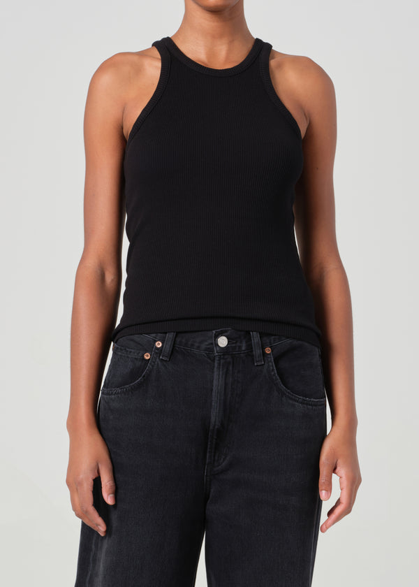 a gold e Rayne Tank Black