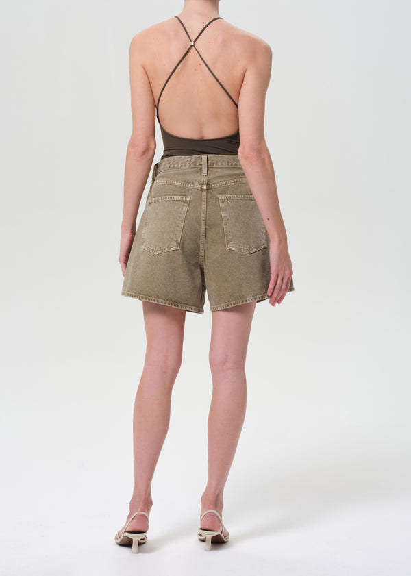 A Gold E Rhoda Pleated A-Line Short Cholla