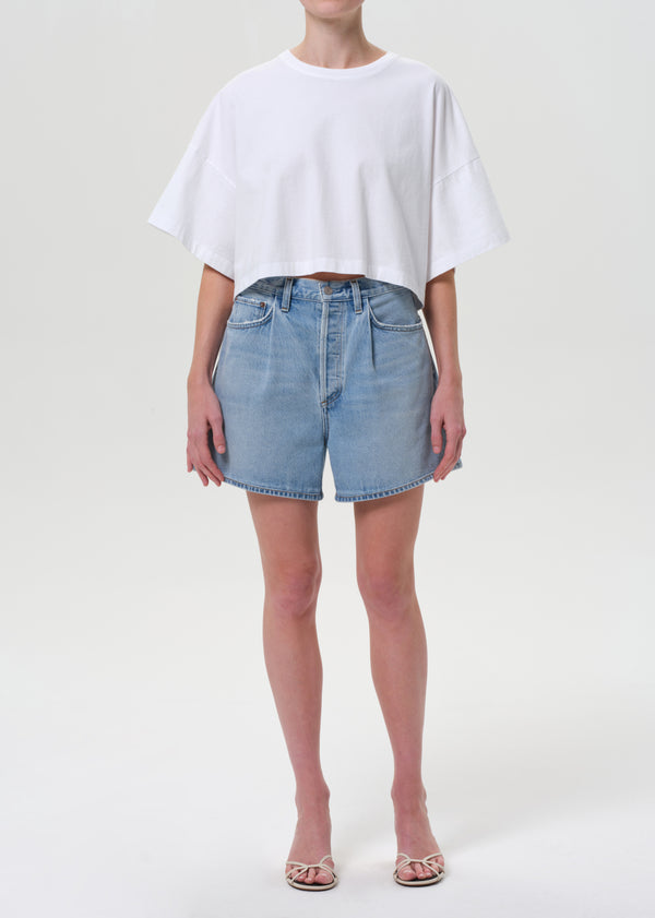 a gold e Rhoda Pleated A-Line Short Raft