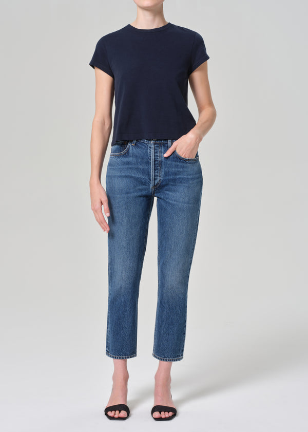 a gold e Riley High Rise Straight Crop Control