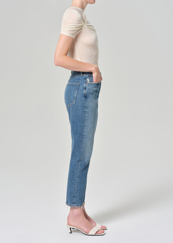 A Gold E Riley High Rise Straight Crop Frequency