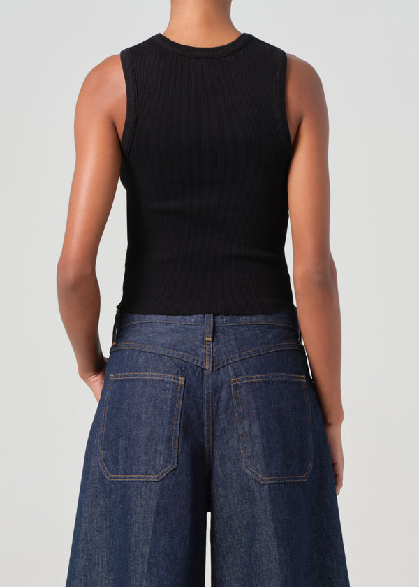 A Gold E Shrunken Poppy Tank Black