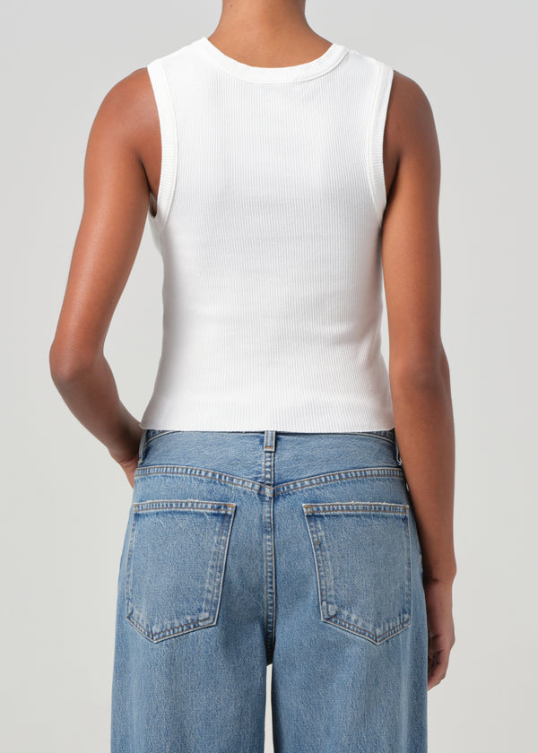 A Gold E Shrunken Poppy Tank White