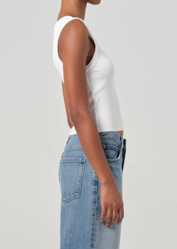 A Gold E Shrunken Poppy Tank White