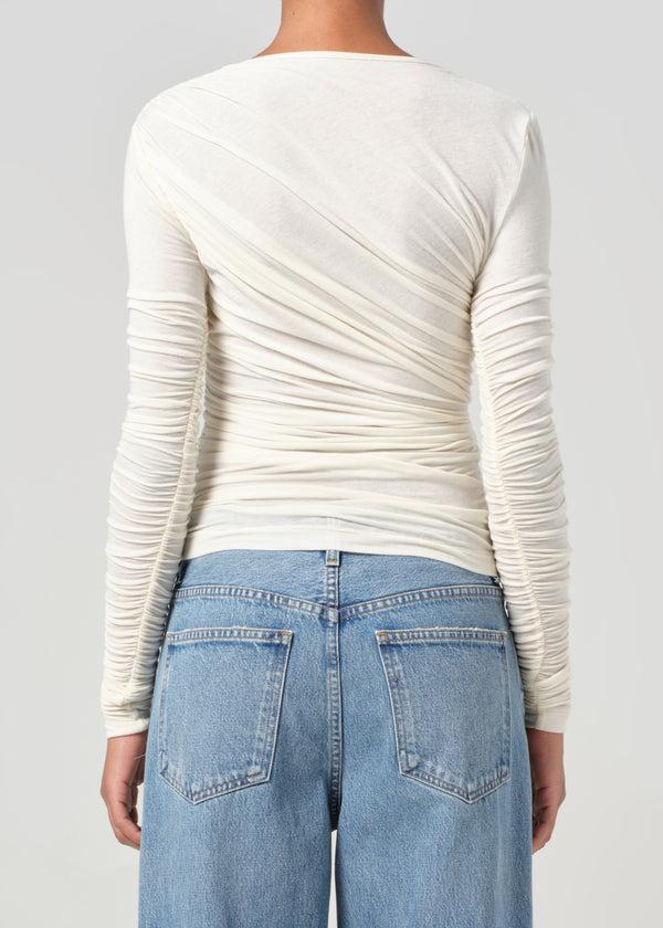 A Gold E Tania Twist Tee Oat Milk