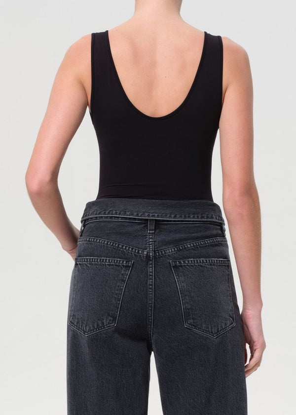 A Gold E Tora Tank Bodysuit Black