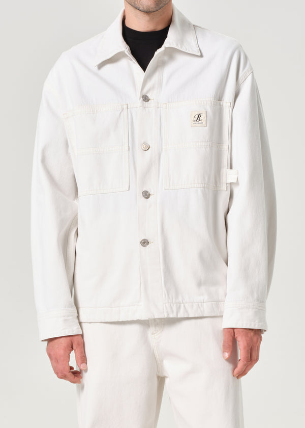A Gold E AGOLDE / RSVP Erving Shirt Jacket Chalk White