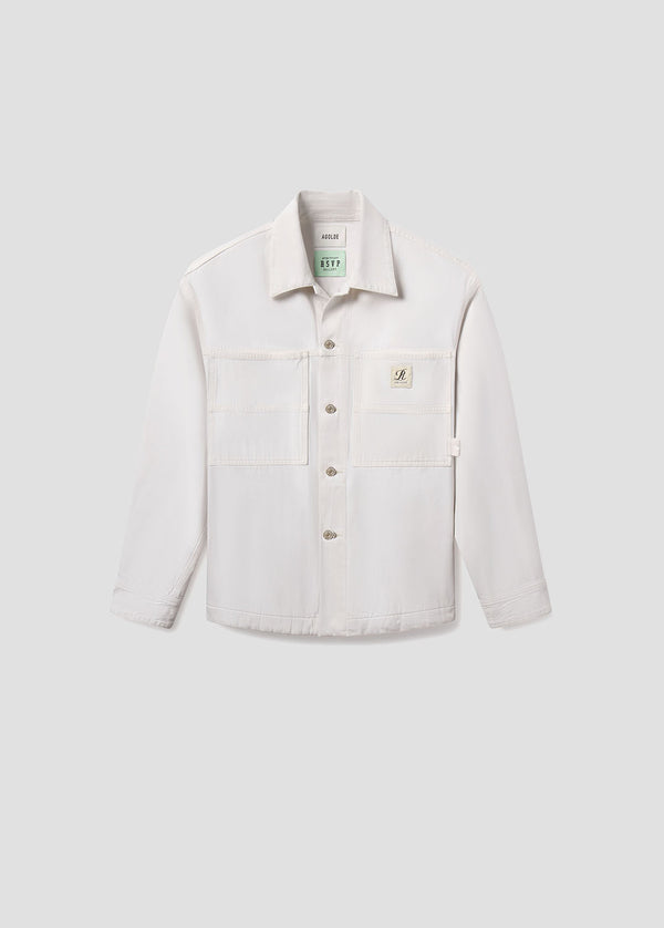 a gold e AGOLDE / RSVP Erving Shirt Jacket Chalk White