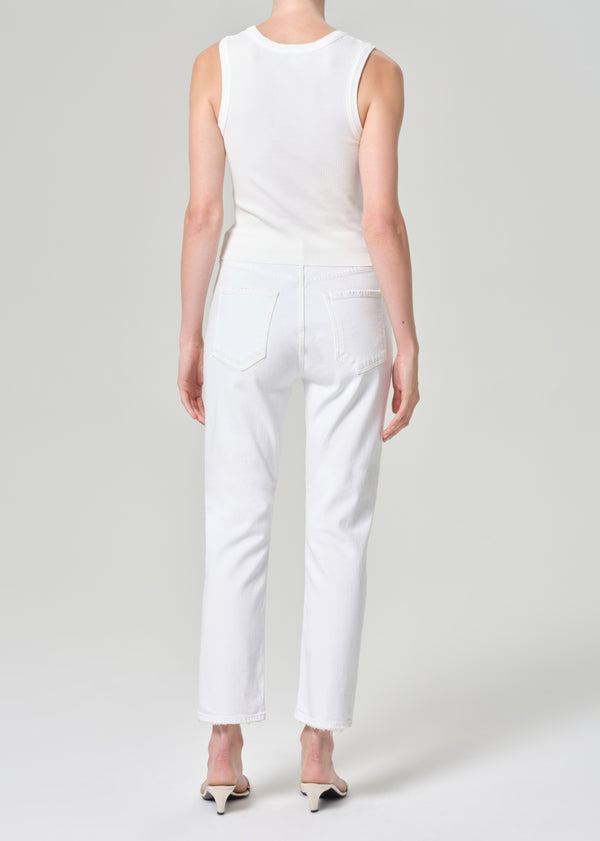 A Gold E Riley High Rise Straight Crop (Stretch) Sour Cream