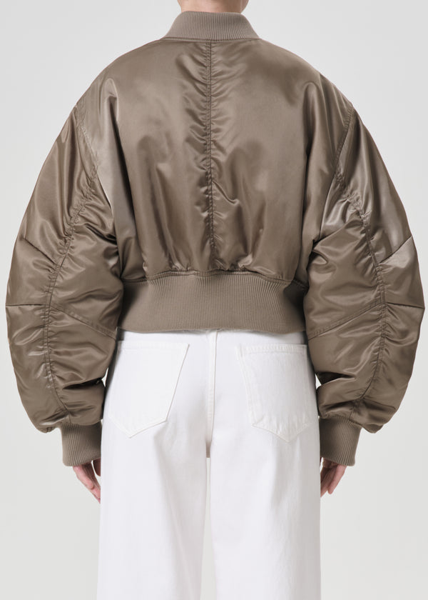 A Gold E Shoreditch Ski Club X AGOLDE Jett Bomber Jacket Sage